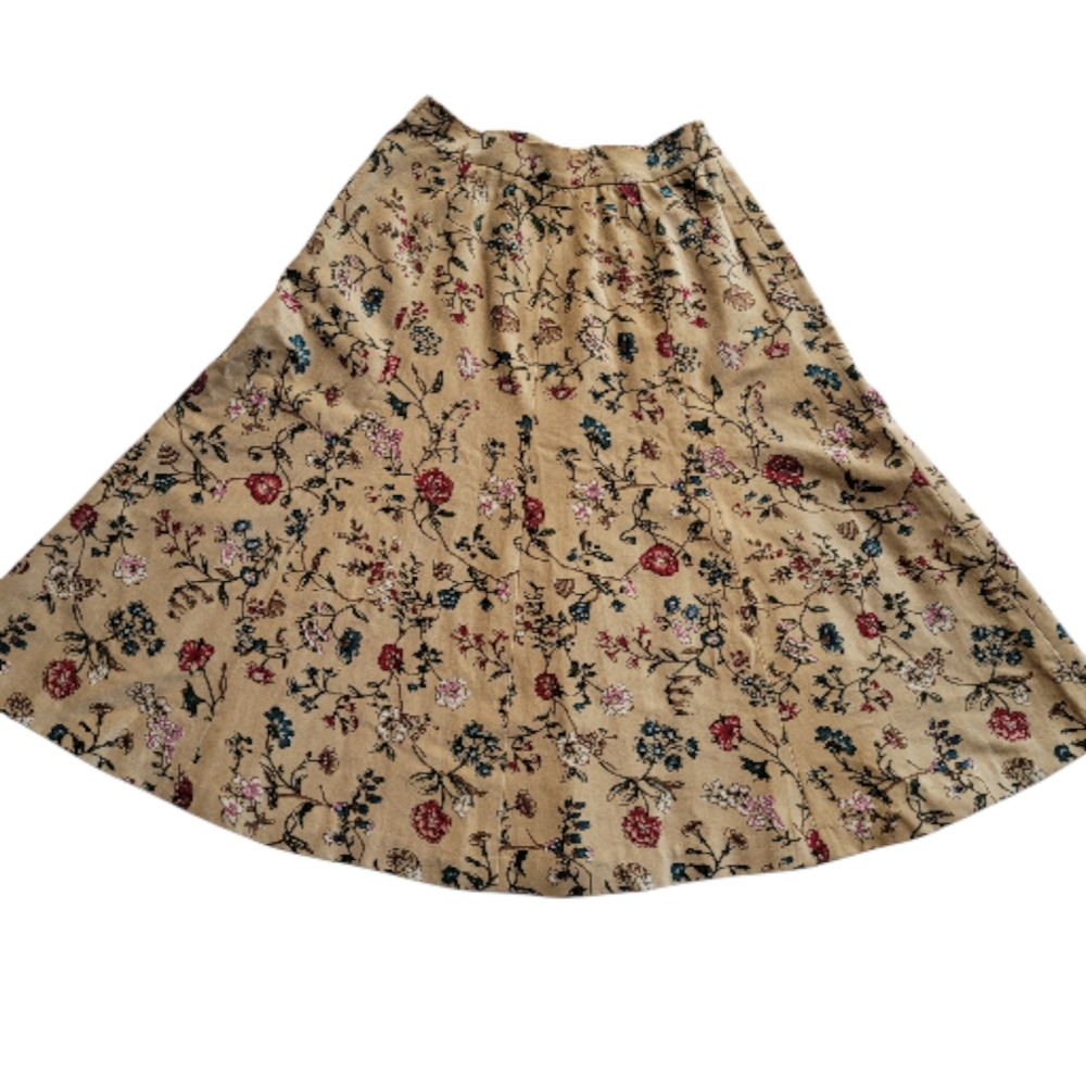 Vintage Century of Boston Velvet Floral Skirt  Size 12